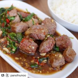 กะเพราเนื้อสันใน Beef Tenderloin Pad KaPrao กะเพราเนื้อสันใน Beef Tenderloin Pad KaPrao